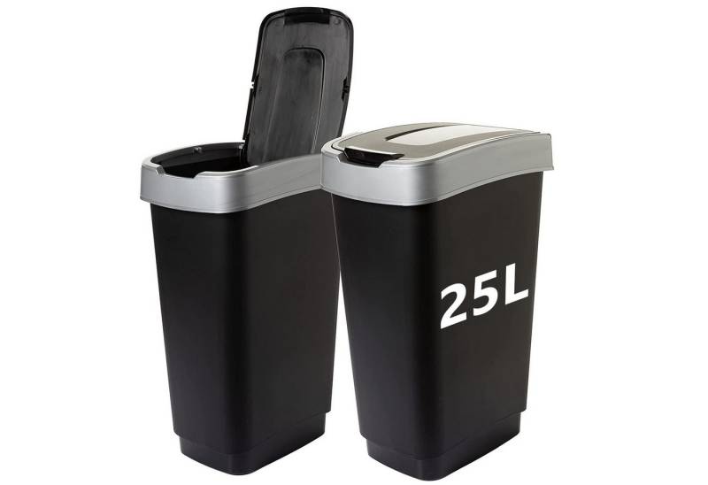 Centi Mülleimer Abfalleimer mit Schwingdeckel 2er-Set 25l von Centi