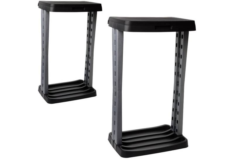 Centi Mülleimer Müllsackständer für 120L Säcke robust silber-grau von Centi