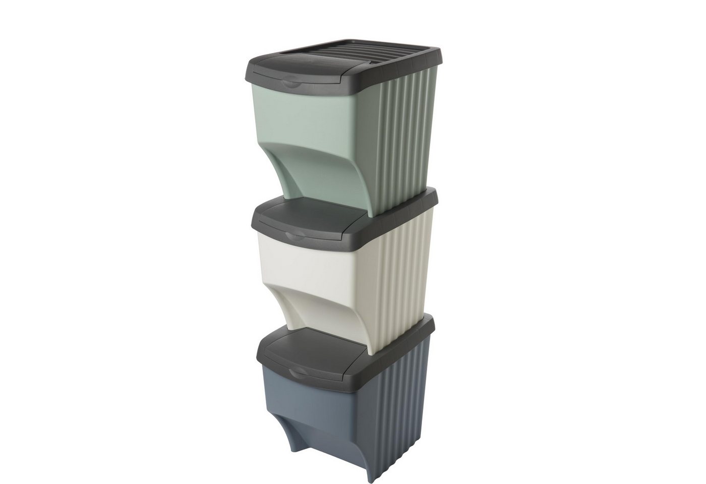 Centi Mülleimer Stapelbares Müllsortiersystem 3-fach Haushalt von Centi