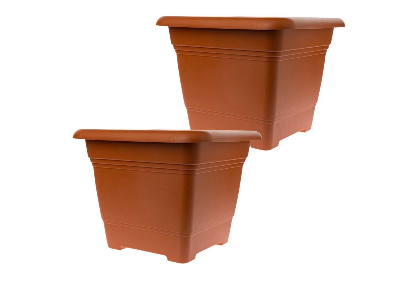 Centi Pflanzkübel Blumenkübel groß frostfest UV-beständig Terracotta (2er-Set) von Centi
