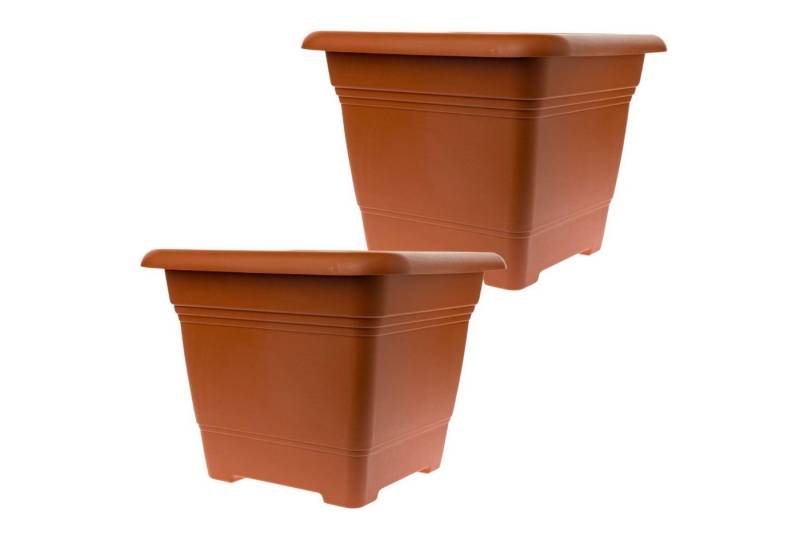 Centi Pflanzkübel Blumenkübel groß frostfest UV-beständig Terracotta (2er-Set) von Centi