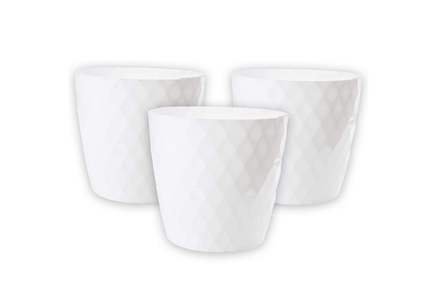 Centi Pflanzkübel Blumentopf glänzend weiß für Zimmerpflanzen (3er-Set) von Centi