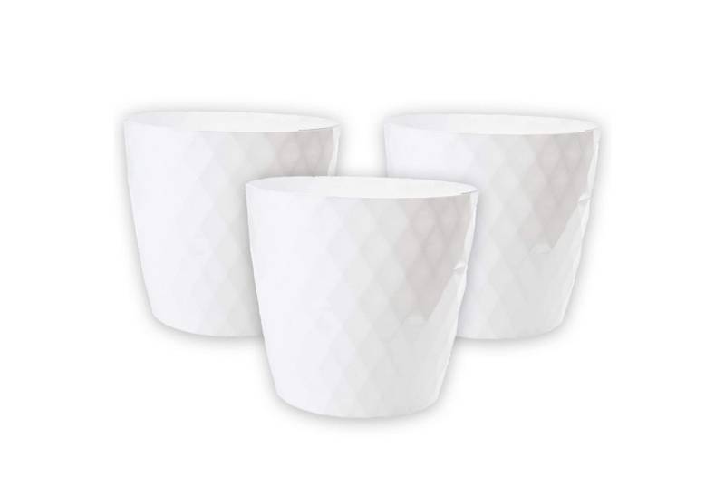 Centi Pflanzkübel Blumentopf glänzend weiß für Zimmerpflanzen (3er-Set) von Centi