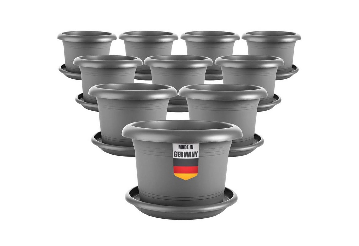 Centi Pflanzkübel Eleganter Pflanzkübel robust anthrazit 10er-Set (10er-Set) von Centi