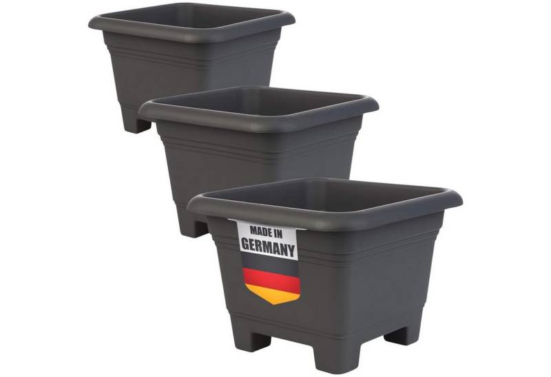 Centi Pflanzkübel Großer Pflanzkübel anthrazit modern wetterfest (3er-Set) von Centi
