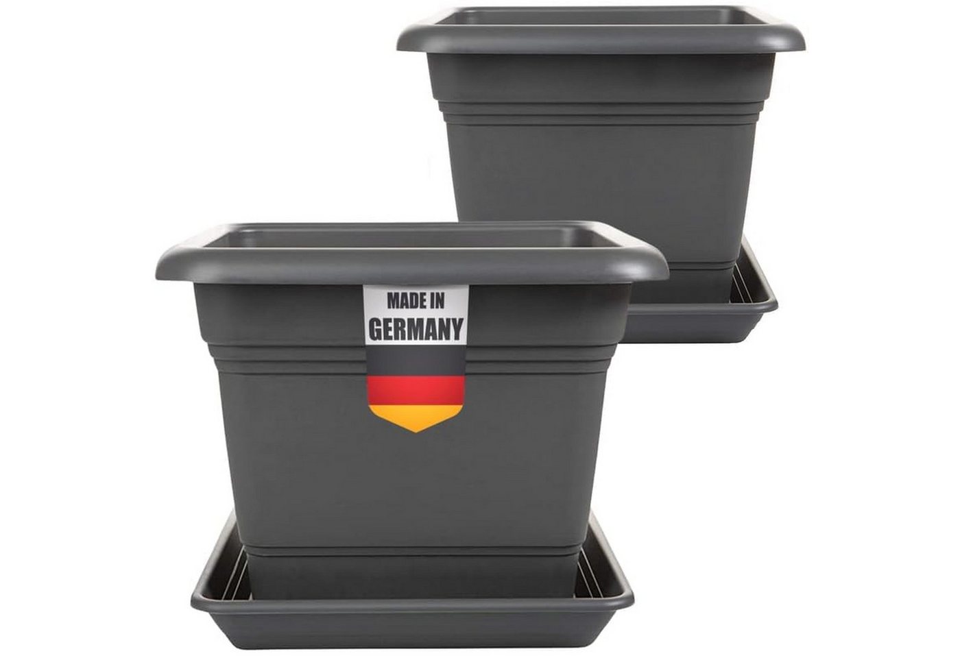 Centi Pflanzkübel Großer Pflanzkübel anthrazit wetterfest (2er-Set) von Centi