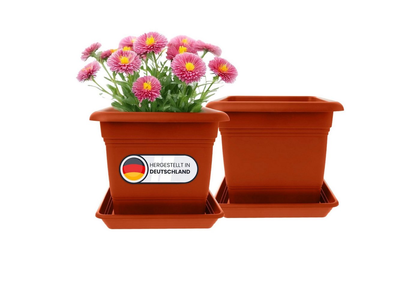 Centi Pflanzkübel Großer Pflanzkübel terracotta wetterfest 2er-Set (2er-Set) von Centi