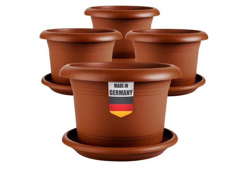Centi Pflanzkübel Großer Pflanzkübel terracotta wetterfest Set (4er-Set) von Centi