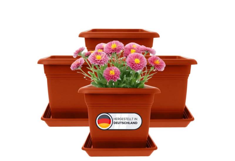 Centi Pflanzkübel Großer Pflanzkübel wetterfest Outdoor Entwässerung (4er-Set) von Centi
