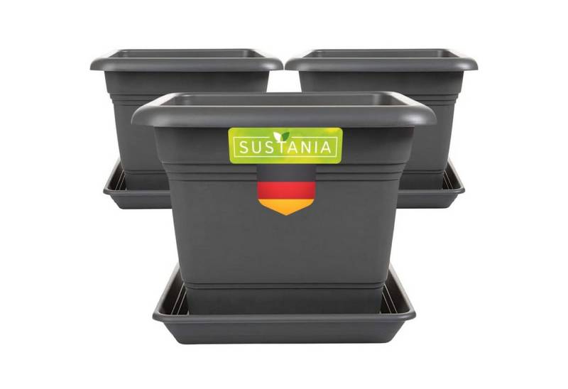 Centi Pflanzkübel Großer Pflanzkübel wetterfest mit Drainage (3er-Set) von Centi