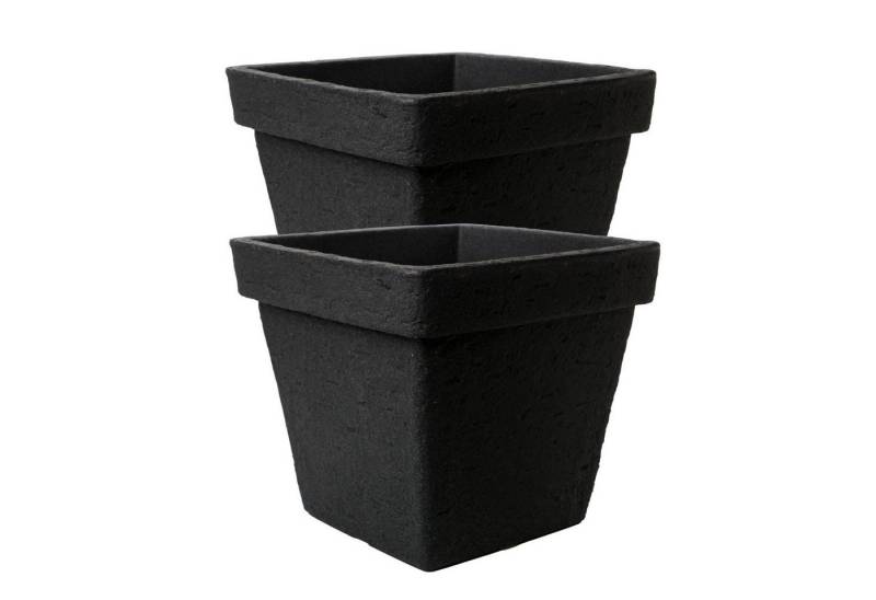 Centi Pflanzkübel Großer Pflanztopf wetterfest anthrazit robust (2er-Set) von Centi