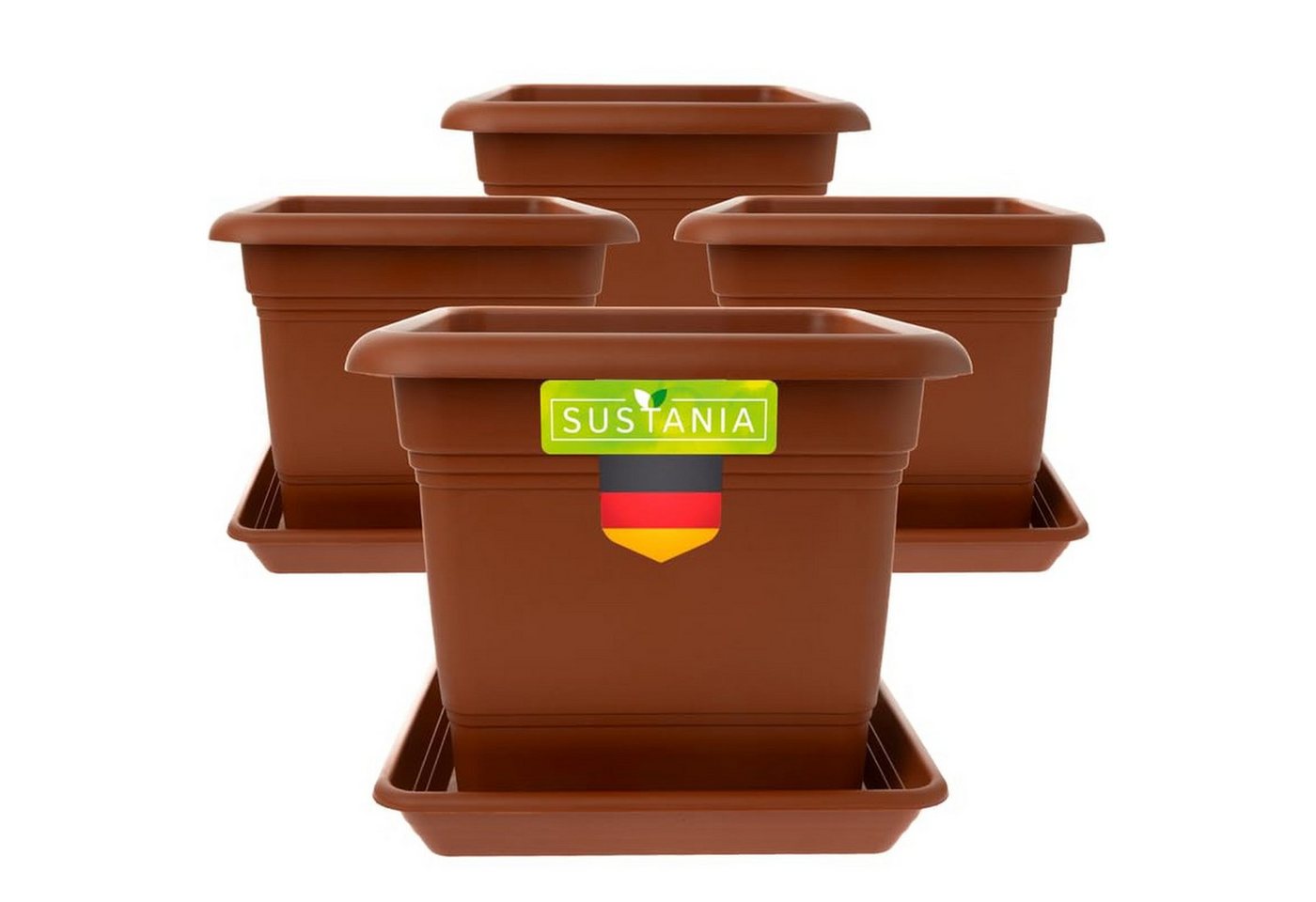 Centi Pflanzkübel Großer Terrakotta Pflanzkübel 4er wetterfest (4er-Set) von Centi