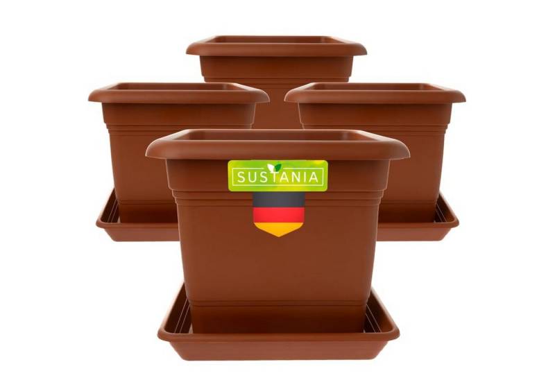 Centi Pflanzkübel Großer Terrakotta Pflanzkübel 4er wetterfest (4er-Set) von Centi