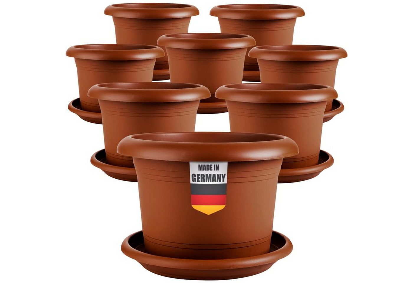 Centi Pflanzkübel Kompakter Pflanzkübel terracotta rund robust (8er-Set) von Centi