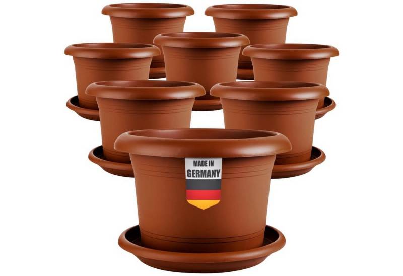 Centi Pflanzkübel Kompakter Pflanzkübel terracotta rund robust (8er-Set) von Centi