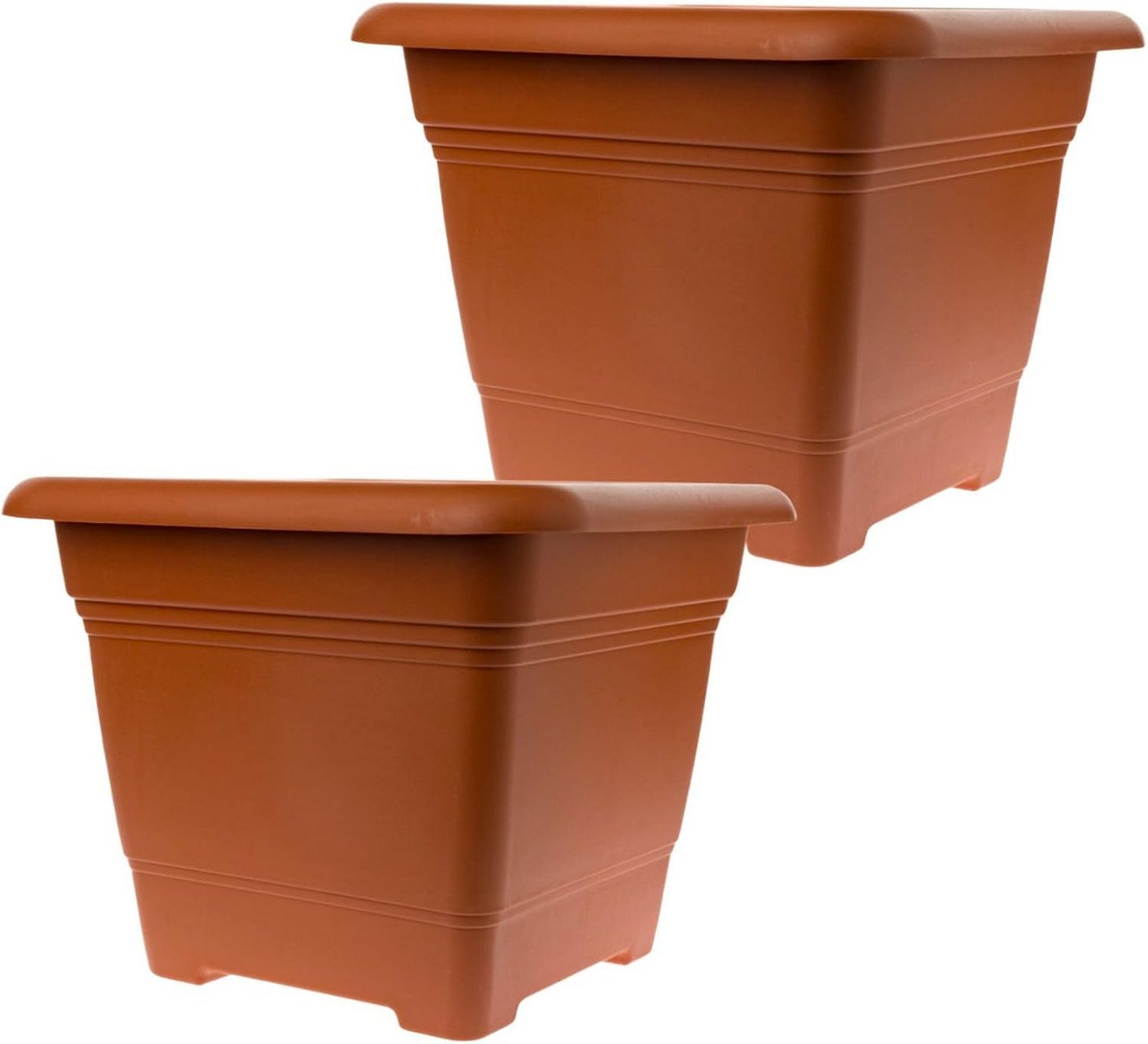 Centi Pflanzkübel NORA Blumentopf 28x28x22 cm (2er-Set), wetterfest mit Drainagesystem von Centi