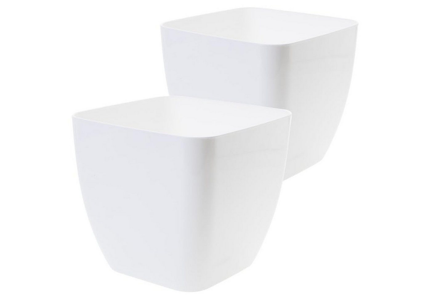 Centi Pflanzkübel Quadratischer Blumentopf wetterfest weiß 2er-Set (2er-Set) von Centi