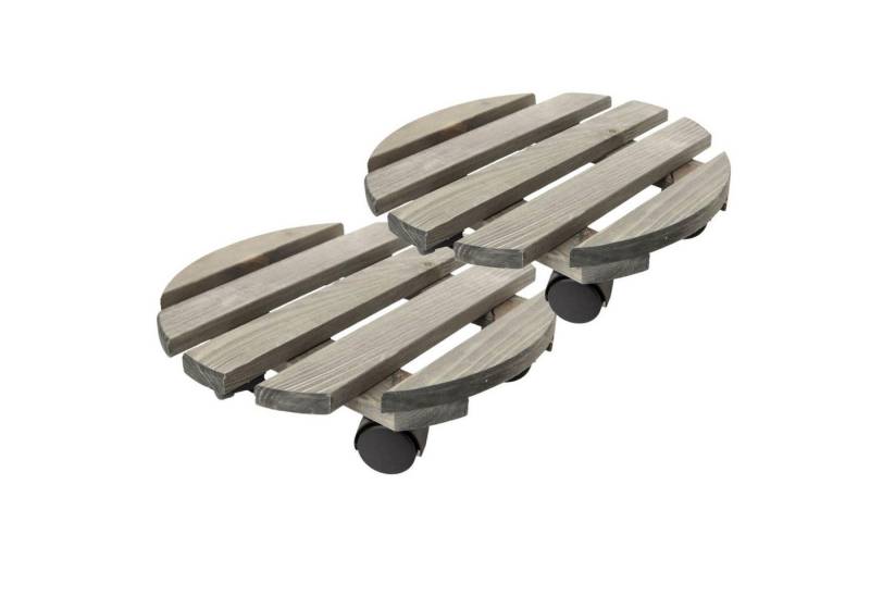 Centi Pflanzkübel Runder Buchenholz Pflanzenroller anthrazit 2er-Set (2er-Set) von Centi