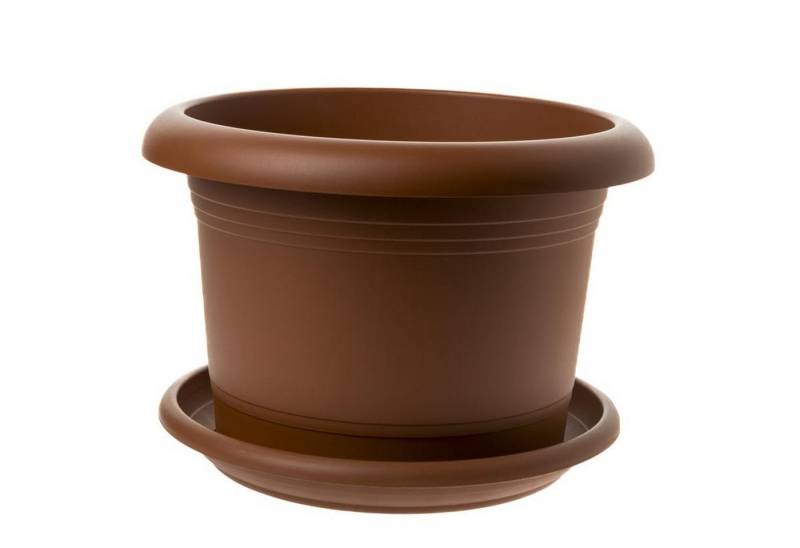 Centi Pflanzkübel Runder Pflanzkübel mit Untersetzer terracotta (1er-Set) von Centi
