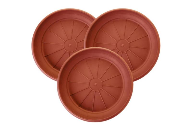 Centi Pflanzkübel Untersetzer rund Terracotta passgenau stabil (3er-Set) von Centi