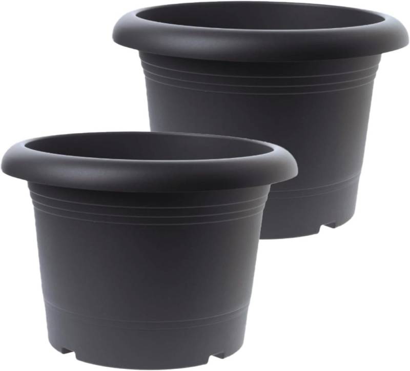 Centi Pflanzkübel ZYLINDRO Ø30 cm Anthrazit (2er-Set), Pflanzkübe Wetterfest & Made in Germany von Centi