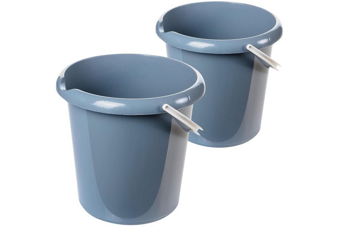 Centi Putzeimer Haushaltseimer mit Ausguss und Messskala, grau, (2er-Set) von Centi