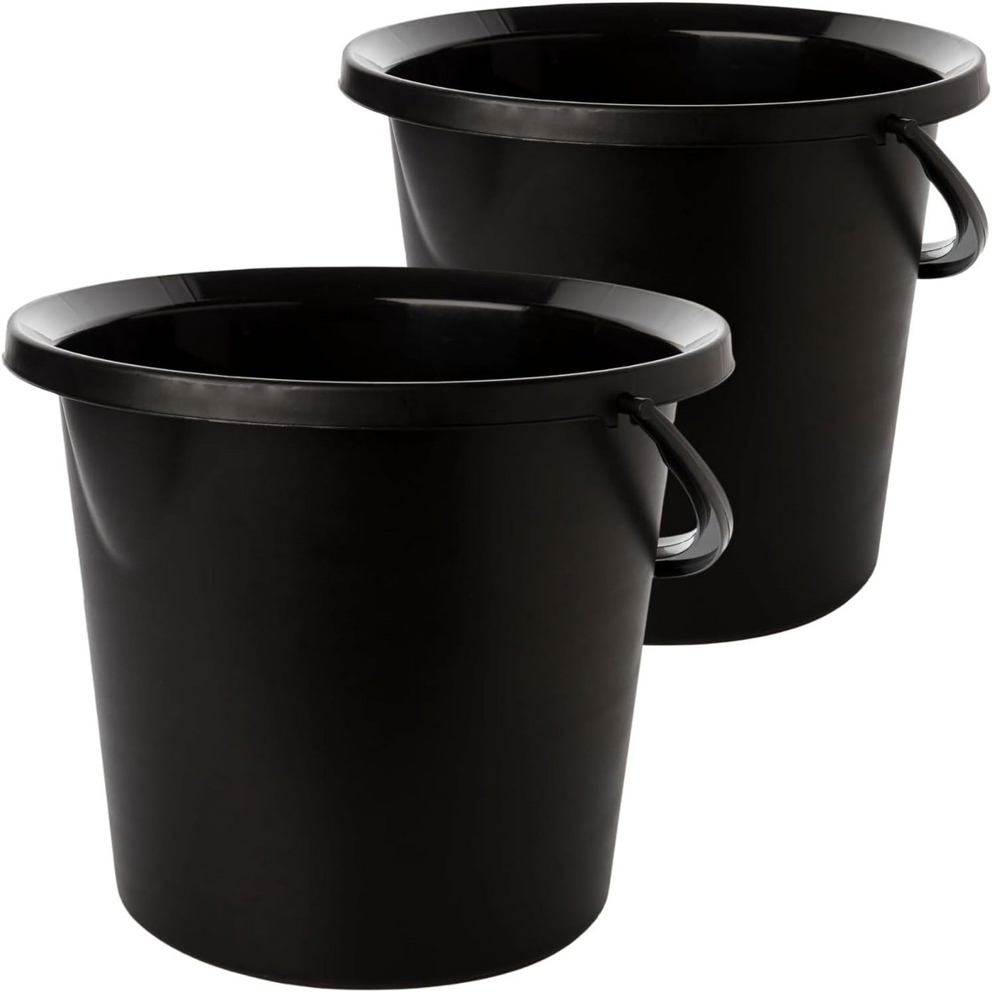 Centi Putzeimer TASKBUCKET Eimer-Set 10 L mit Ausguss, (2er-Set), mit Ausguss – stabil – schwarz – 28 × 24 cm von Centi