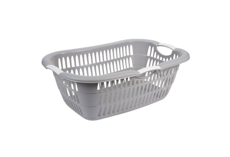 Centi Wäschewanne Ergonomische Wäschewanne grau 38L robust (1er-Set), Waschschüssel mit Griffen von Centi