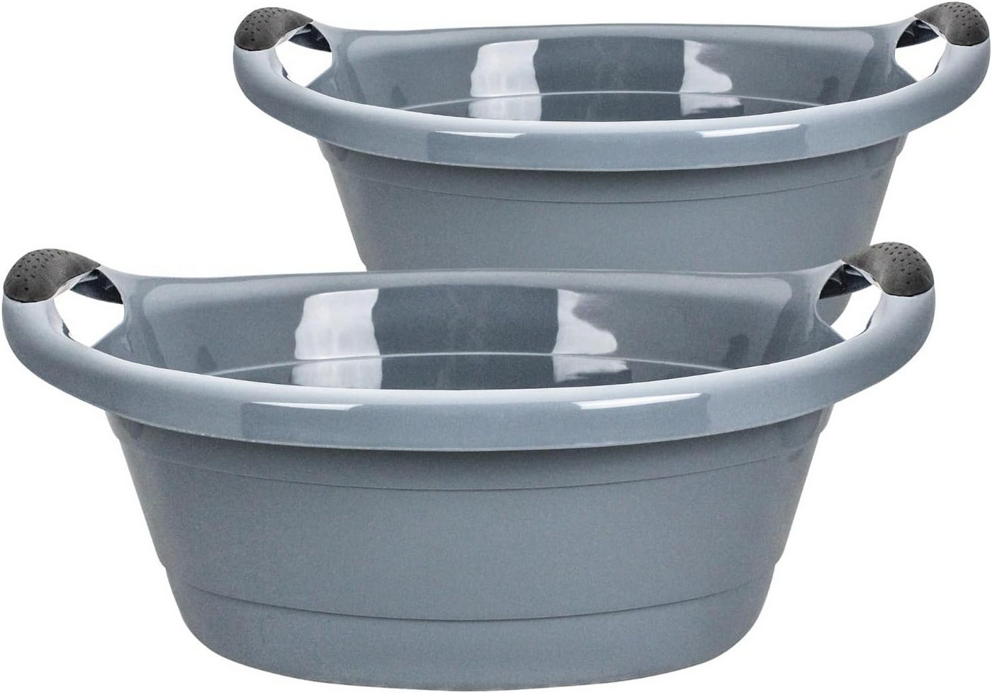 Centi Wäschewanne Wäschekorb 25 Liter (2er-Set), Waschschüssel mit Griffen von Centi