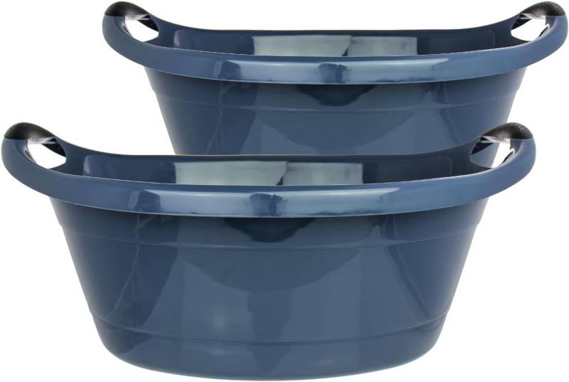 Centi Wäschewanne Wäschekorb 25 Liter (2er-Set), mit Griffen, 62 * 43 * 27 cm von Centi