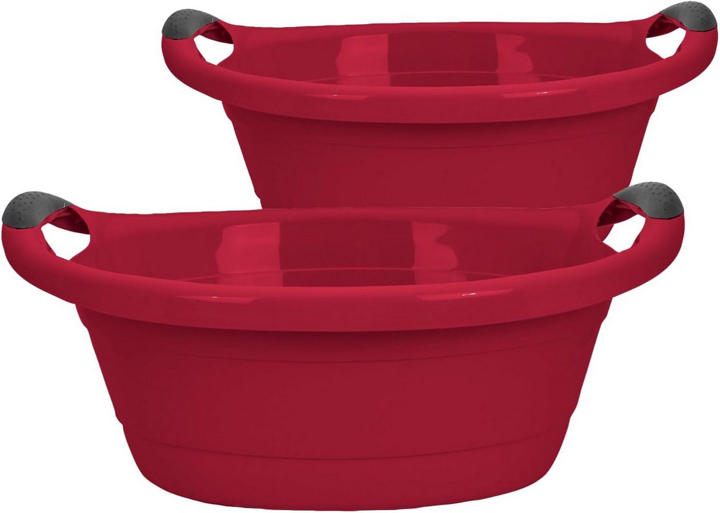 Centi Wäschewanne Wäschewanne 25 Liter Wäschekorb (2er-Set), Waschschüssel mit Griffen von Centi