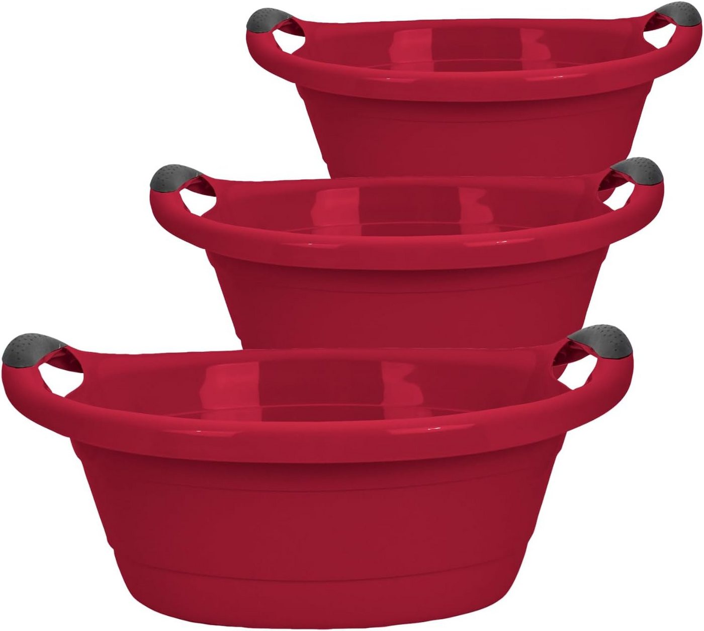 Centi Wäschewanne Wanne PAVIA 15 Liter (3er-Set), Waschschüssel mit Griffen von Centi