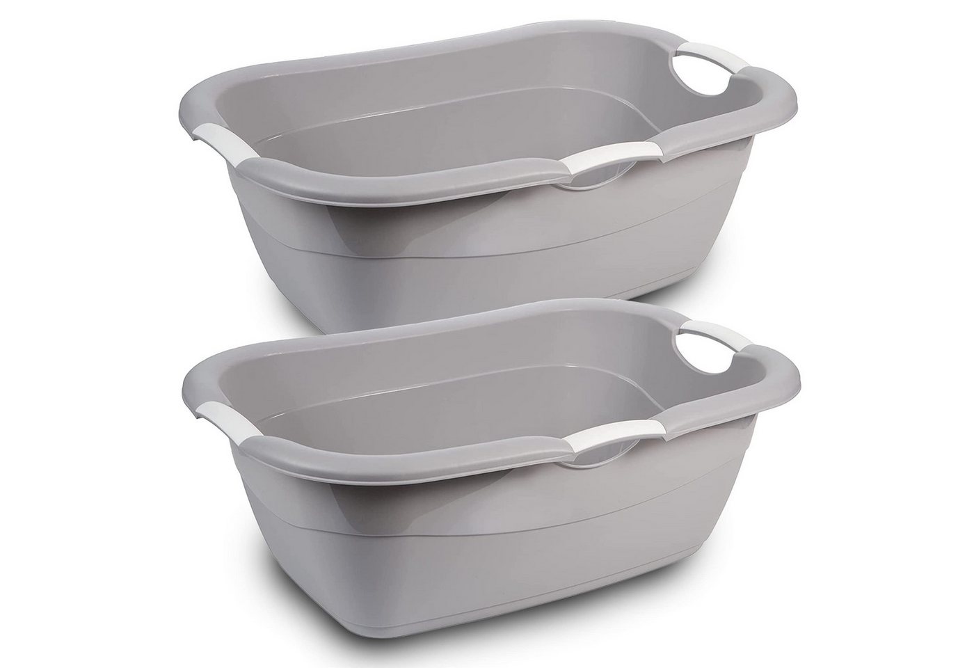 Centi Wäschewanne XXL Wäschewanne mit Griffen, extra stabil, 38L (2er-Set), Waschschüssel mit Griffen von Centi