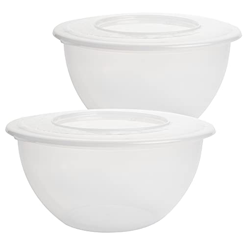 Centi Schüssel 2 StückSalatschüssel mit Deckel 5 Liter Vorratsdose Aufbewahrung Neu (Transparent) von Centi