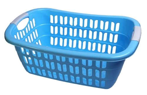 Wäschekorb Wäschewanne Plastik Kunststoff Korb Griffen (Blau) von Centi