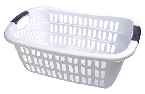 Wäschekorb Wäschewanne Plastik Kunststoff Korb Griffen (Weiß) von Centi