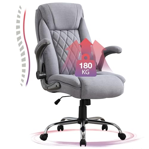 Centilab Ergonomischer Bürostuhl 180KG,Schreibtischstuhl mit Hoher Rückenlehne und Breite Sitzfläche,Hochklappbarer Armlehnen,Computer Stuhl für Büro Heim Gaming von Centilab