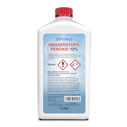 Centra24 Wasserstoffperoxid 12%, 1 Liter, Immer Frisch, technisch, Oxydator im Teich, Aquarium, Reinigung, Bleichen, Beizen, stabilisiert Centra24 Wasserstoffperoxid 12%, 1 Liter, Immer Frisch, technisch, Oxydator im Teich, Aquarium, Reinigung, Bleichen, Beizen, stabilisiert von Centra24