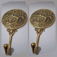 2x Großer Goldener Vintage Baum Des Lebens Geformter Kleiderhaken Messing Alter Stil 18 cm Wandmontage Hand Gegossen 20 cm, Wand Türhaken von CentralBrassBali