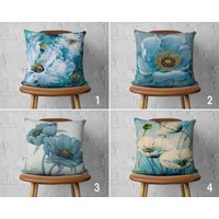 Blaue Blumenmalerei Kissenbezug, Blumenkissenbezug, Sommerkissenbezug, Hohe Qualität Jeder Größe Kissen, Bauernhausdekor, 24x24 26x26 Blaue Blumenmalerei Kissenbezug, Blumenkissenbezug, Sommerkissenbezug, Hohe Qualität Jeder Größe Kissen, Bauernhausdekor, 24x24 26x26 von CentralHomeStore