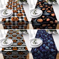 Halloween Tischläufer, Geschnitzte Kürbis Tischdecke, Dekor, Mittelstück Läufer, Jack O Lantern Jede Größe von CentralHomeStore