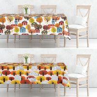 Herbst Küche Tischdecke, Orange Esszimmer Dekor, Alle Größen Benutzerdefinierte Handgefertigte Tischdecke von CentralHomeStore