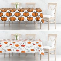Kürbis Tischdecke, Herbst Orange Küchentischwäsche, Esszimmer Dekor, Bauernhaus Alle Größen Tischdecke von CentralHomeStore
