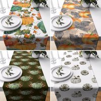 Orange & Grüne Kürbis Läufer, Herbst Tischläufer, Tischdecke, Läufer Jeder Größe, Bauernhaus Küche Textil Dekor, Mittelstück von CentralHomeStore