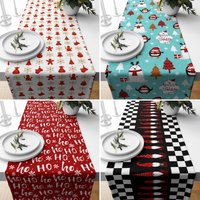 Weihnachten Tischläufer, Winter Küchenläufer, Rot & Blau Home Decor, Esstisch Dekor, Herzstück Läufer, Weihnachtsgeschenk von CentralHomeStore