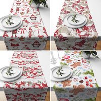 Weihnachten Winter Tischläufer, Küchenläufer, Rot & Weiß Home Decor, Esszimmer Dekor, Weihnachtsgeschenk, Mittelstück Läufer von CentralHomeStore