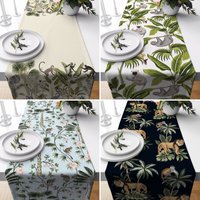 Wildtiere Läufer, Safari & Natur Tischläufer, Schwarz Weiße Tischdecken, Küche Wohnkultur, Jede Größe Herzstück Läufer von CentralHomeStore