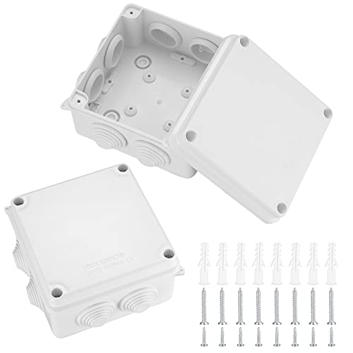 2 Stück Anschlussdose Wasserdicht IP65, Elektrische Abzweigdose, Verteilerdose Aufputz Kunststoff, Steckerverschraubung Elektrische Box, Kabelanschlussdose Abzweigkasten Weiß 2 Stück Anschlussdose Wasserdicht IP65, Elektrische Abzweigdose, Verteilerdose Aufputz Kunststoff, Steckerverschraubung Elektrische Box, Kabelanschlussdose Abzweigkasten Weiß von Cents matter