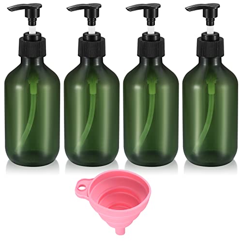 4 STK Leere Shampoo Flaschen zum Befüllen, Seifenspender, Pumpspender, Shampoo Spender Pumpflasche Kunststoff, Lotionspender für Dusch Shampoo Spülung Badezimmer Grün von Cents matter