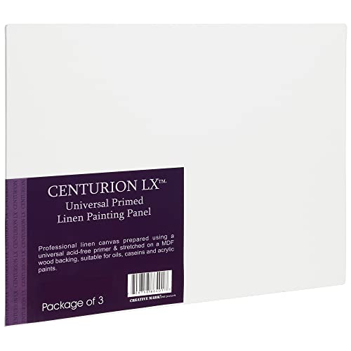 Centurion Universelle Acryl-Leinenpaneele – 22,9 x 30,5 cm Leinwände zum Malen – 3 Stück Leinwände für Öle, Acryl, wassermischbare Öle und mehr von Centurion